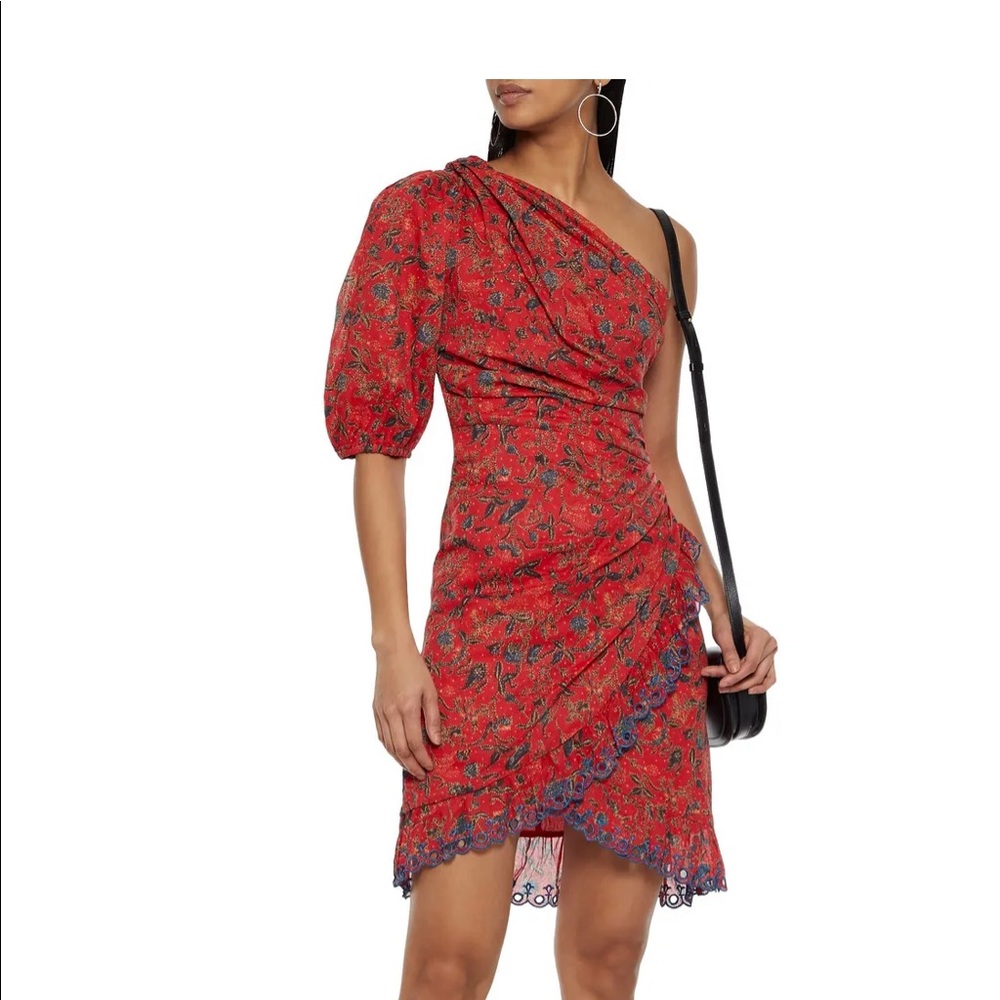 SOLD Isabel Marant Etoile One Shoulder Floral Dress 34